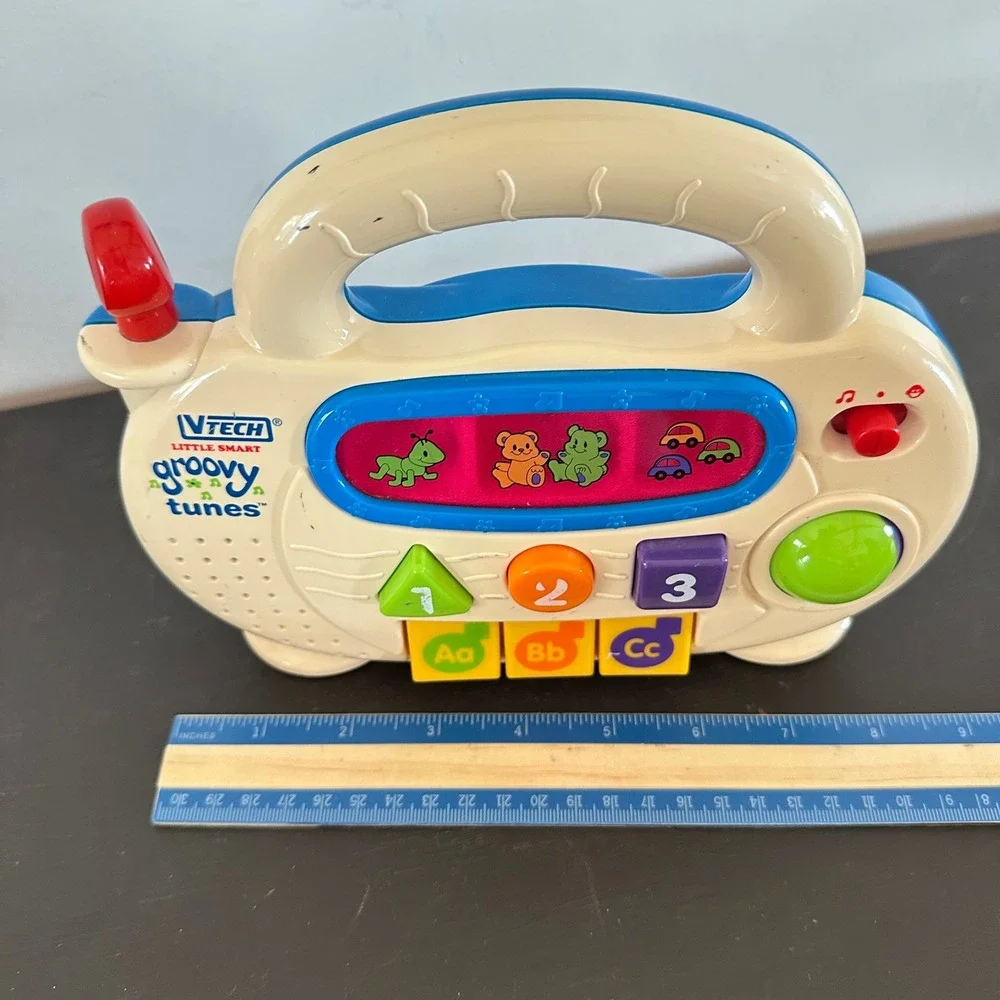 VTG VTech Little Smart Groovy Tunes Toddler Musical Boombox Toy Blue Cream 301